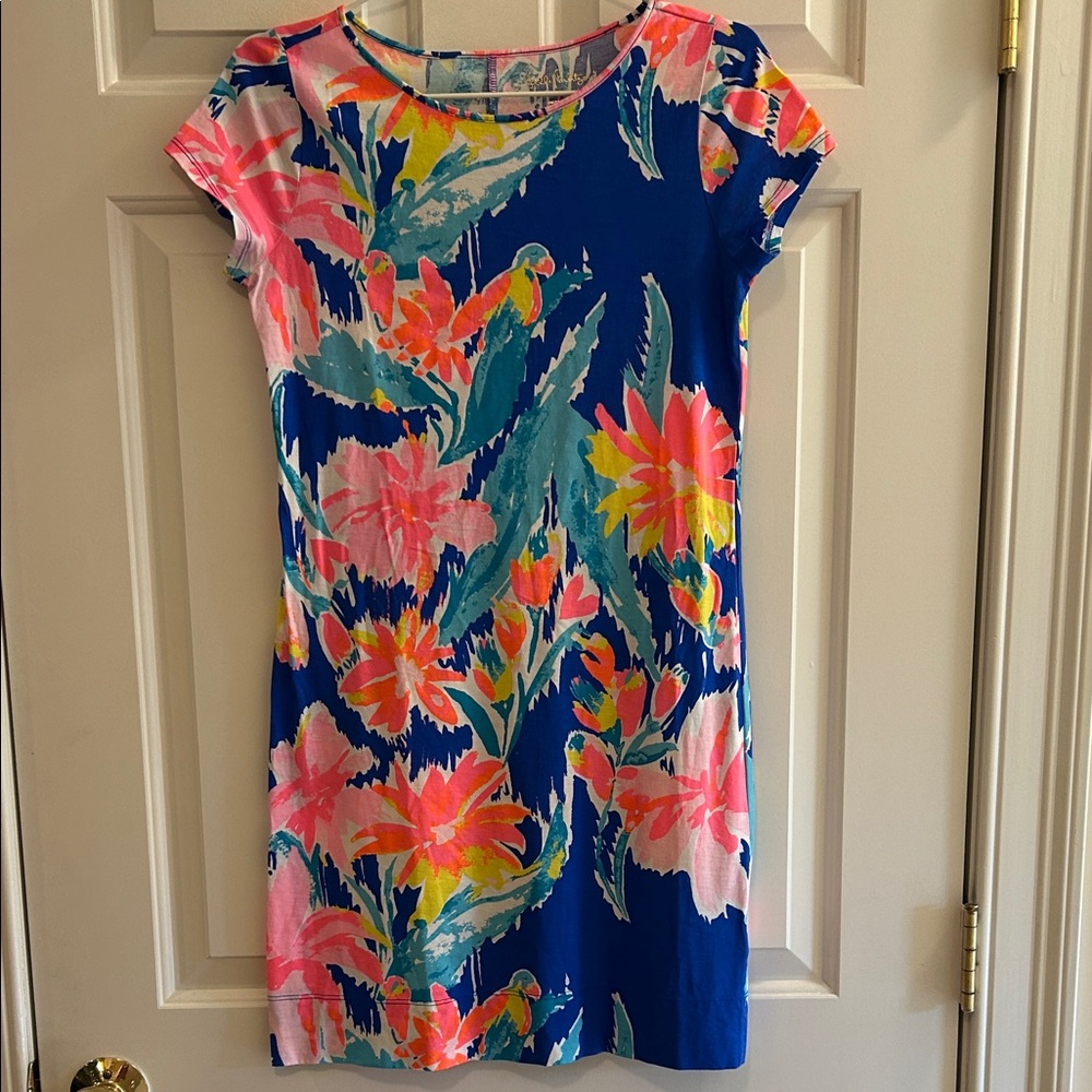 Lilly Pulitzer Blue and Pink Floral Mini Dress